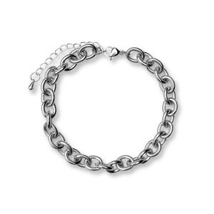 Rolo Silver Chain Charm Bracelet